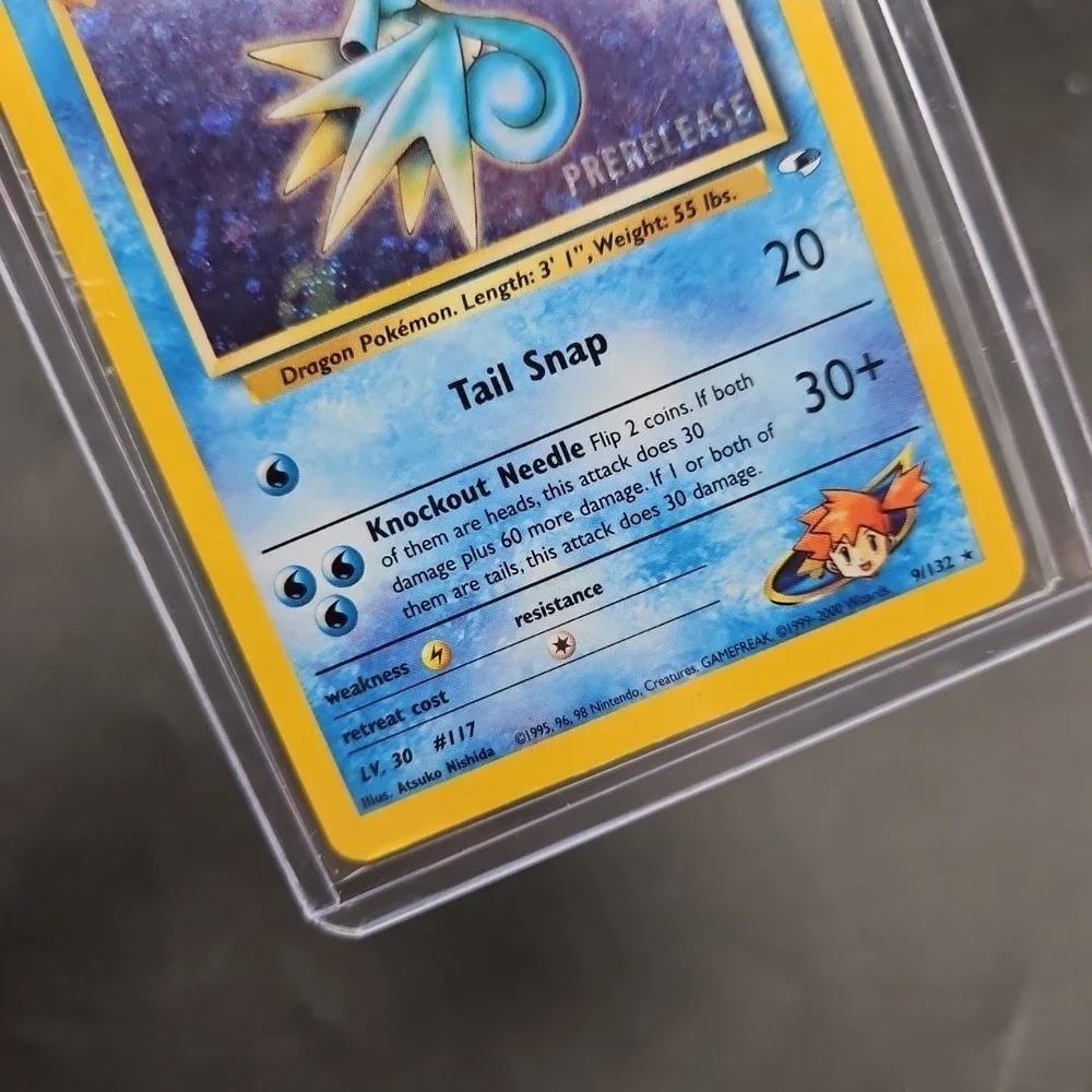 PRERELEASE Misty's Seadra 9/132 Rare Holo Pokemon Card WoTC PROMO - Picture 4 of 5